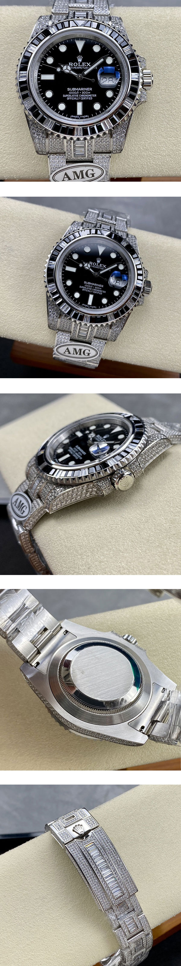 【AMG工場】ロレックスコピー サブマリーナ 116659SABR 全面ダイヤ ルミナス 最高精密